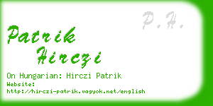 patrik hirczi business card